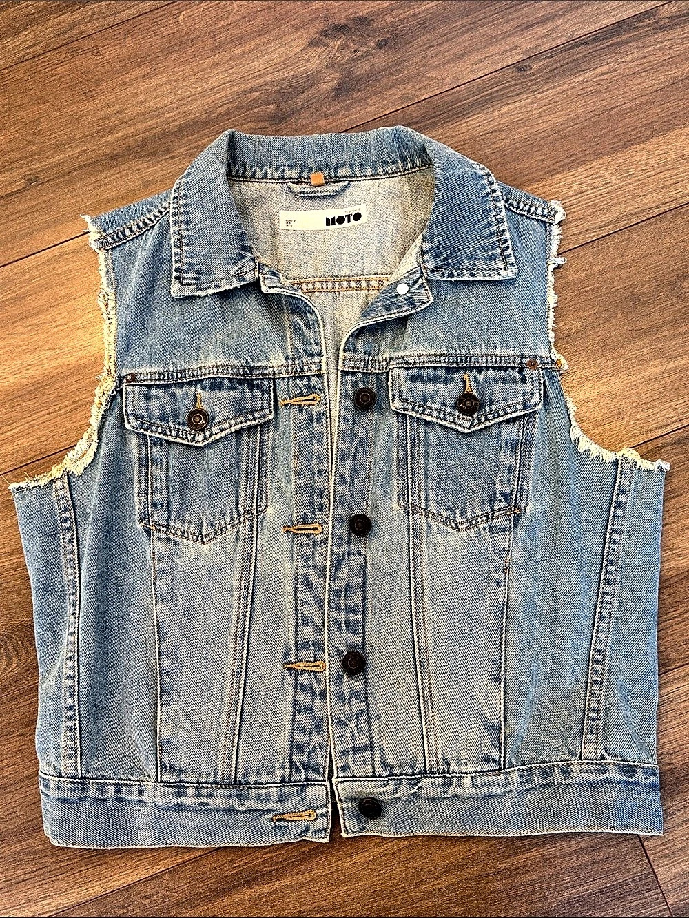 Vintage Topshop MOTO denim vest Denim Vest in Blue Size Medium NWOT